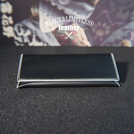Halsglässe Box Geschäfte Feste Farbe Schwarz PU Lederöl Kante Brieftasche weich