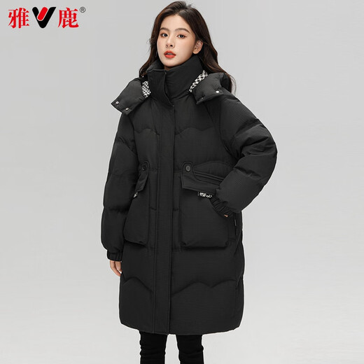Yalu Down Jacket Women's Mid-Length 2025 Winter Thickened Cold-Resistant Warmth New Fashion Couple Style Hooded Jacket Women