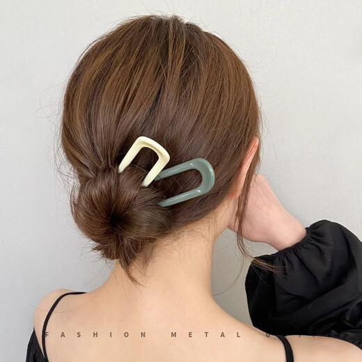 Jisenjia's new Chinese-style U-shaped hairpins for women, Chinese-style high-end design hairpins, hairpins, daily versatile headwear, U-shaped hairpins, 2 random pieces