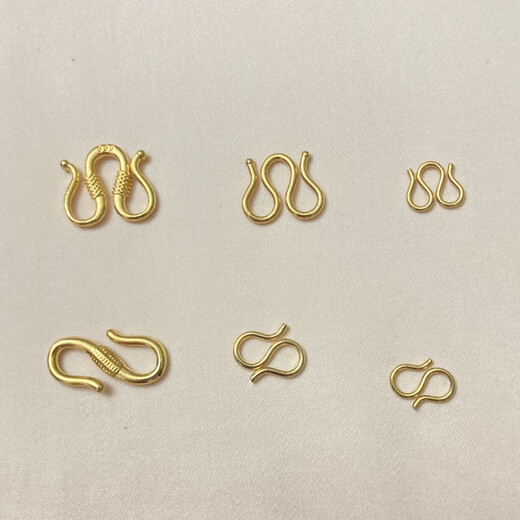 GOR Fat Donglai's same style 18K gold M buckle bracelet buckle S buckle gold-covered connecting buckle buckle connector yellow l gold necklace S buckle small size (7*8mm)