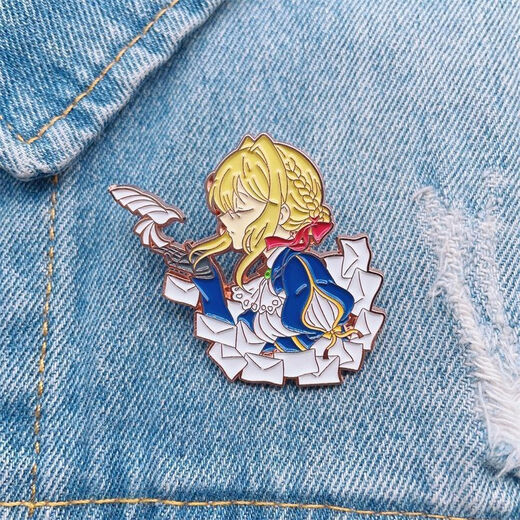 Violet peripheral two-dimensional character brooch Violet Evergarden Evegarden badge XZ3314
