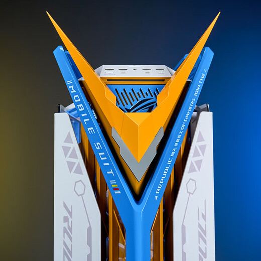 ASUS ROG GR701 God of Creation White chassis Fubuki EVA series customized UV printing color change full tower theme customized chassis Suede leather customized ARGB full set of light panels Blue and white Gundam White chassis + combat angle + UV light panel Existing solution customization