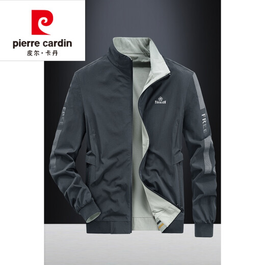Pier Cardin high-end brand men's clothing for spring and autumn men's double-sided business casual jacket regular business slim-fit lapel jacket top knit black [double-sided wear] 6626 M
