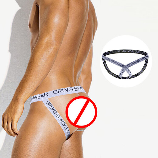 New ready-made men's thong sexy sexy underwear double thong underwear for men white M