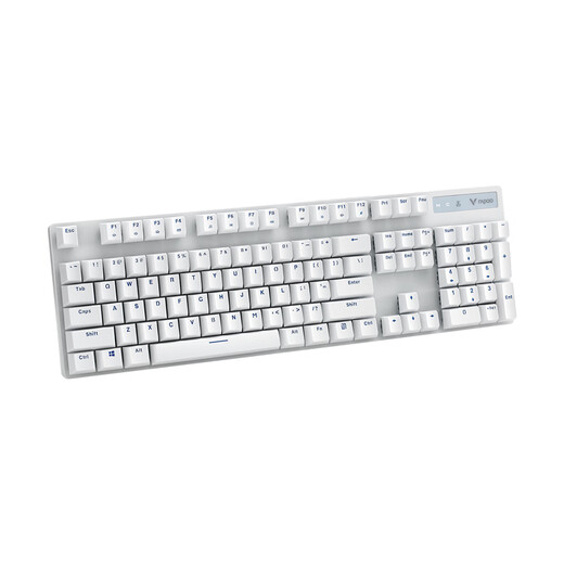 Rapoo V500PRO Mechanical Keyboard Wired Wireless Bluetooth Multi-Template Home Office E-Sports Games 104 Keys No Conflict V500PRO Dual-Template [White. Black Axis]