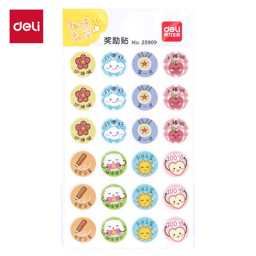 Deli reward stickers praise elementary school students kindergarten children small stickers stickers stickers girls toy roll stickers stars big thumbs little red flower reward stickers 25909
