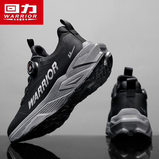 
Warrior running shoes men's rotating button men's shoes wear-resistant sports shoes men 3899 black 42