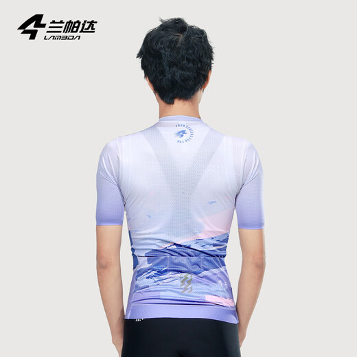 兰帕达【特价福利】骑行服男款短袖上衣专业公路自行车骑行装备 云霞男款短袖（灰紫色） XL