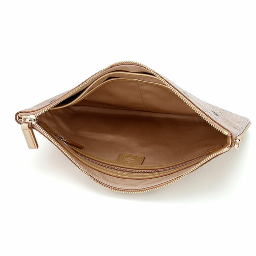MCM unisex fashionable gold artificial leather hand-held envelope bag gold