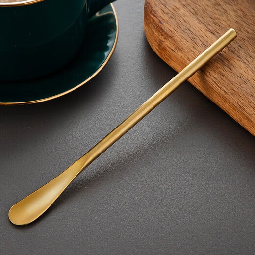 Meichu (Maxcook) 304 Edelstahl -Kaffeelöffel Mischlöffel Langgang Griff Mischstange kleiner Dessert Löffel Golden MCGC2083