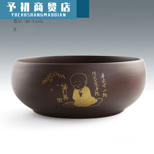 特大号茶洗特渣缸水盂杯洗大容量收纳碗洗茶器紫砂家用陶瓷洗茶杯 白色_HXH-2603