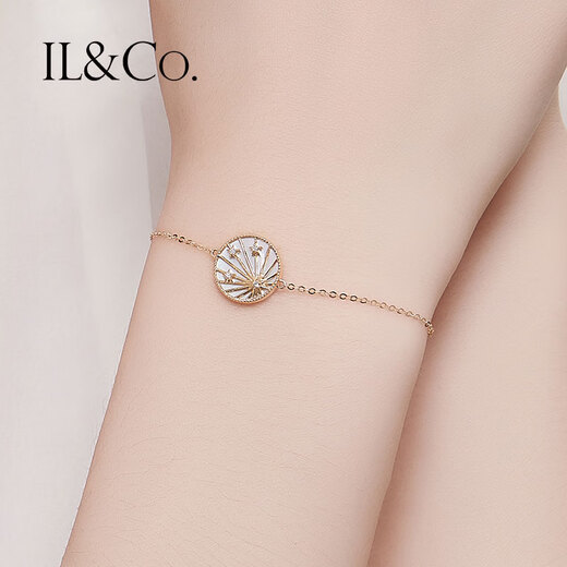 IL&CO Youke Ten-pointed Star 18K Gold White Shell Necklace Women's Diamond Pendant Birthday and Valentine's Day Gift for Girlfriend Type B Diamond Bracelet (S10326SL)