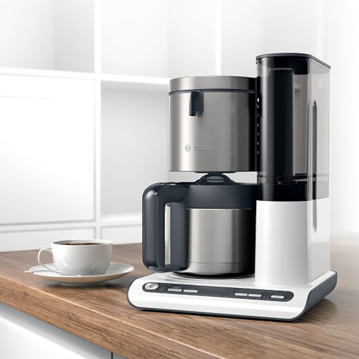 Bosch (Bosch) importé d'Allemagne / Bosch American Drip Coffee Machine entièrement automatique Isolation à domicile White (TKA8A681)