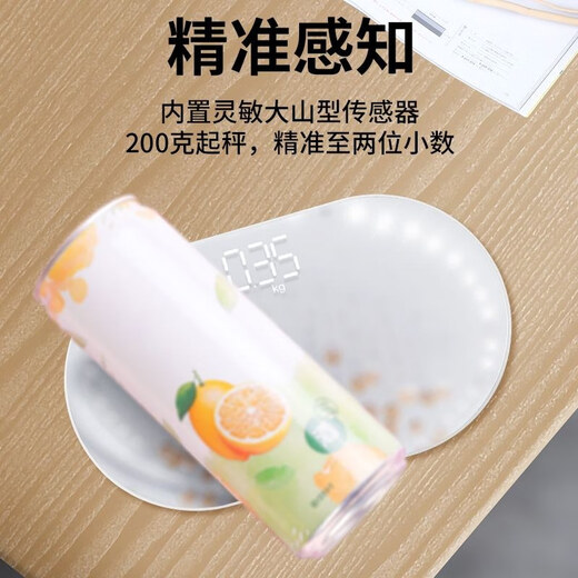 宝岚BORO迷你蓝牙体脂称电子体重秤女宿舍充电人体秤家用精准减肥称体重计 镜面秤LED充电 充电款