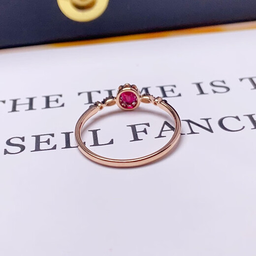 Eba natural pigeon blood red 0.4 carat ruby ring colorful 18K gold diamond ring for girlfriend birthday gift 18K rose gold ready size 9-22 size message