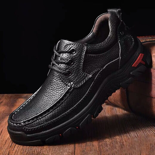 Région occidentale Camel (Vancamel) Couche supérieure Chaussures pour hommes en cuir authentique en cuir plus en velours chaussures de randonnée décontractée