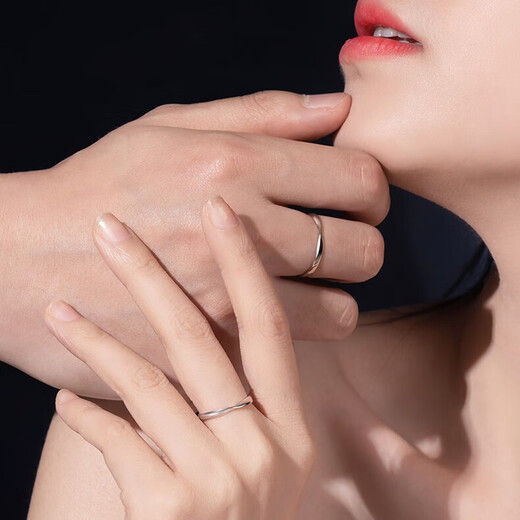 Dirholl PT950 platinum ring, platinum couple ring, engagement ring, birthday, 520 Valentine's Day gift for girlfriend and wife, light luxury model - Mobius ring, no engraving