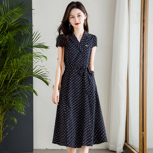 可蓓儿正式场合精致大方连衣裙女2025新款夏季轻奢高档品牌时髦裙子 L