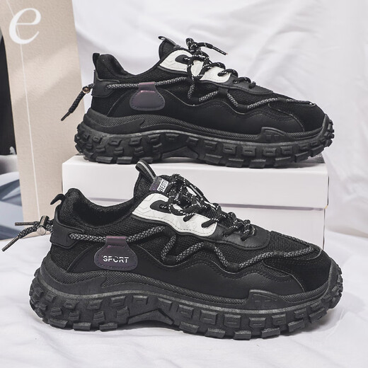 Changxiang Huili men's shoes for spring new thick sole anti-slip sports wear-resistant trend versatile work and work labor protection dad shoes for men black orange 42