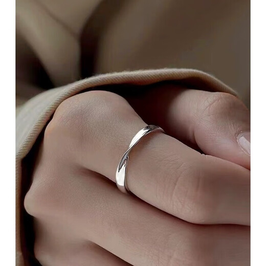 Beautifully made Möbius ring ring for men, trendy, niche and cool, ins style, high-end fashion, simple opening, adjustable single ring, Möbius silver ring 1 pack 1 pack