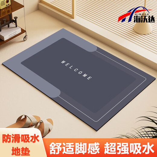 Havoda bathroom floor mat diatom mud absorbent mat bathroom non-slip foot mat toilet floor mat entry door mat Ruoxi blue 40*60cm