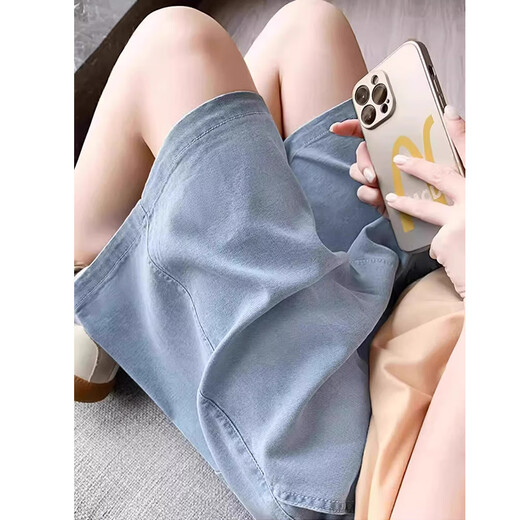 Geman drooping ennis mütterlichheitshorts tragen sommer dünne große Größe losen Mutterschaftshosen Frühlings- und Sommer-Weitbeinhosen Jeans Shorts Dunkelblau M.