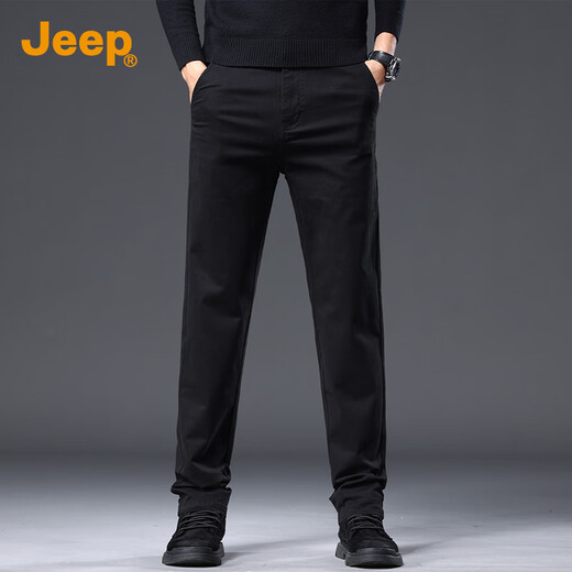 JEEP high-end men's casual pants men's 2025 autumn and winter new business loose straight pants pure cotton trendy brand long pants men's pants