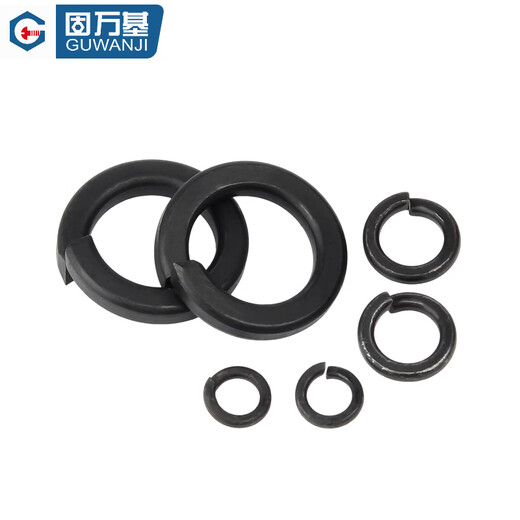 Guwanji 65MN manganese hardened black open spring washer national standard high strength 8.8 grade spring washer thickened elastic washer 65 strong material M12 (100 pieces)
