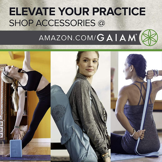 Gaiam 5mm thickened yoga mat non-slip fitness mat PVC environmentally friendly material 172cm x 60cm Pilates swallowtail
