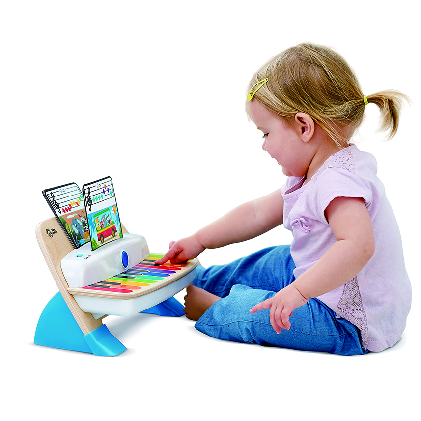 HAPE Kindermusikspielzeug, Intelligent Touch Electronic Piano Music Early Education Toys, Männer und Frauen, Intelligent Touch Electronic Piano-Advanced Version 800895