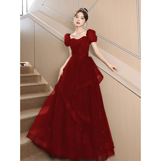 Minghuitong wedding dress bridal main yarn 2024 small red toast dress new wedding dinner party engagement party 2xl