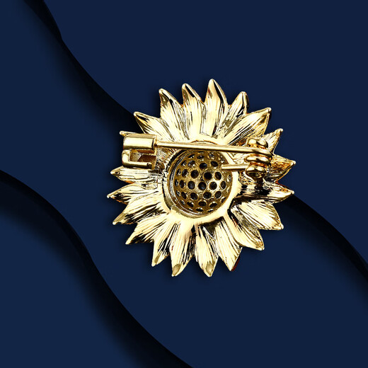 Marco Bizzarri brand brooch, retro small sunflower brooch, anti-exposure female pin, plant flower corsage, clothing accessories, anniversary gift to wife, Mother's Day gift to mom