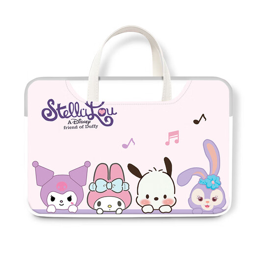 Sac d'ordinateur portable à chats à trois couleurs portable pour Lenovo Xiaoxin Pro14 Ultra-large Capacity Handbag Huwei Matebook 16 pouces Air Apple 13.3 Sac de rangement pour femmes étanche W2691 Four-Cartoon [STRAPE PORTABLE + tronc + sangle oblique] 13 pouces