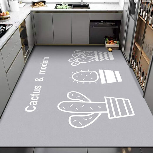 Xuxian floor mats, kitchen floor, stain-resistant mats, household anti-slip carpets, water-absorbent and oil-proof, large-area custom-made foot mats, versatile cutlery, 140*180cm, waterproof and anti-scalding