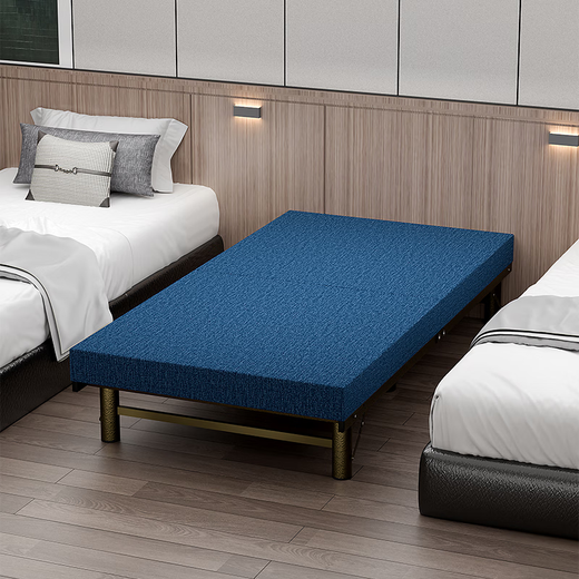 Dunhui exports Japanese quality folding bed for home use, office lunch break bed storage folding bed, hotel extra bed, blue gray multi-layered coconut palm mat, width 80, length 200cm