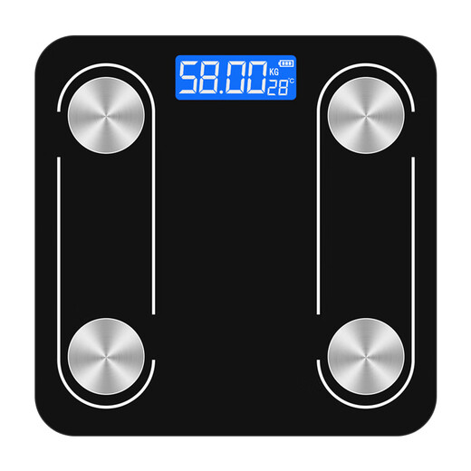 埠帝体脂秤高精度家用充电体重称智能电子称宿舍人体秤 链条曜石黑色蓝牙体脂秤USB充电