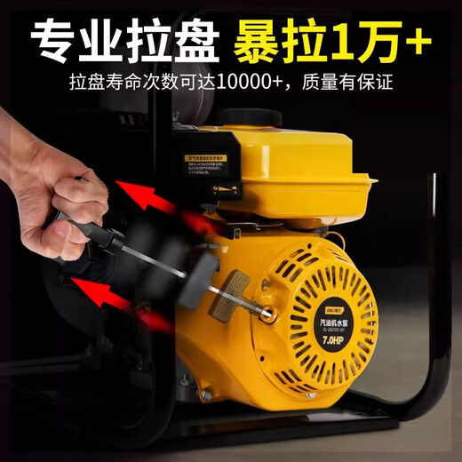 Deli Deli four-stroke gasoline engine water pump hand-started pump for agricultural field irrigation self-priming pump firefighting fishery copper 5100W flow rate 60 cubic meters/h4 inches