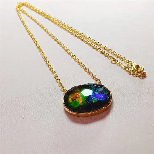Libiao Canada's new other natural crystal gemstone necklace for women ammolite stone pendant for women