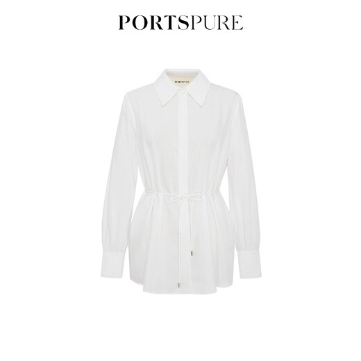PORTSPURE women's spring and summer new long-sleeved shirt RT3B040EWD042 BRIGHT WHITE M