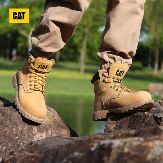 Cat Carter Big Big Yellow Boots Boots Martin Boots Hombres de acero para hombres Cabezales de alta colisión resistente a los zapatos alto P89162O1BDC25 Amarillo 42