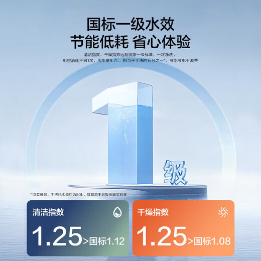 Robam Star Series B01A Dishwasher 13 sets of large-capacity 0-bacteria embedded stove can be installed under the stove to remove heavy oil stains, hot air drying and sterilization 168h long-term storage first-class water efficiency 13 sets of Star Dishwasher