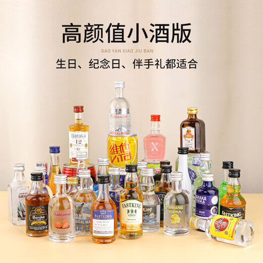 莎堡皇（FAST.KING）洋酒伏特加小瓶装迷你鸡尾酒小酒版威士忌便利店调酒基酒套装礼盒 礼盒装10支