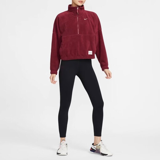 耐克（NIKE）卫衣女装外套春秋季新款加绒保暖运动服立领防风休闲套头衫HV8465 HV8465-677 M