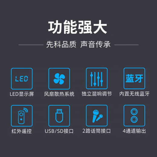 先科（SAST）AV308 家用定阻KTV功放机蓝牙专业大功率家庭影院会议音响功放