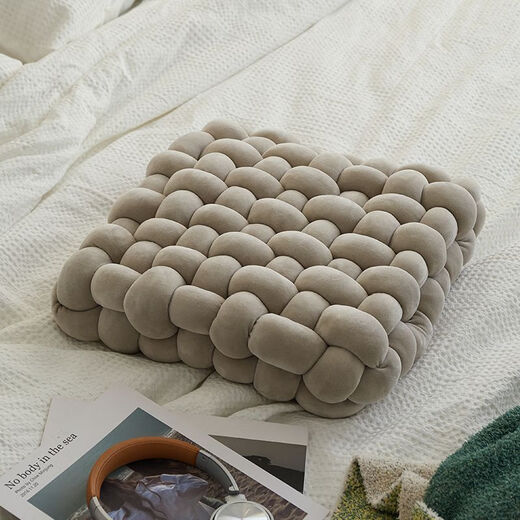 Yingzhu'er woven butt cushion butt cushion sofa cushion cushion chair seat cushion waist pillow floor futon lazy bedroom Persian gray hand-woven 30*33*12cm