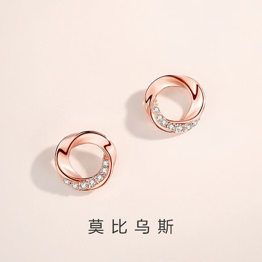 DL 1998 Fat Donglai same style 18K rose gold earrings Mobius earrings new light luxury Korean style earrings round female silver silver earrings rose gold