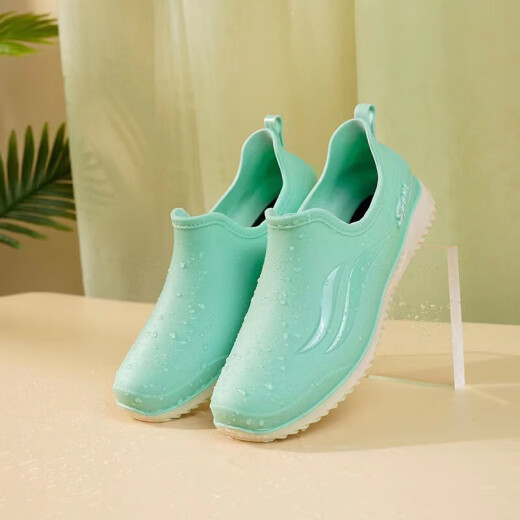 Ligera Boot de la moda para adultos Botas de lluvia para mujeres Summer Anti-Slip Desgaste Resistente cómodo zapatos de agua de suela gruesa de suela gruesa para trabajos de cocina Zapatos de goma 209 Khaki [Código estándar] 37