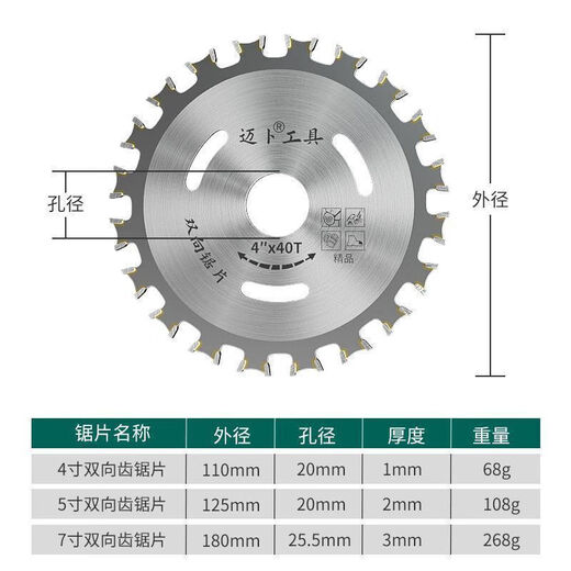 Yanran cutting saw blade double-sided tooth woodworking saw blade double-head circular saw blade marble machine angle grinder multi-functional professional-grade two-way woodworking cutting blade 1 piece