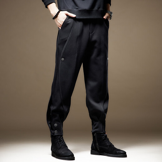 Soul-Yuan American functional casual pants for men's spring and autumn sports hoodies trendy spliced ​​harem pants with Martin boots White [regular] 2XL [180-200Jin [Jin equals 0.5 kg]] loose version