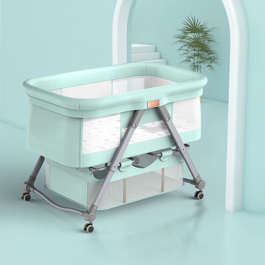 Raf core baby lathe dual-purpose all-in-one baby shaker foldable portable baby splicing bed newborn removable dark gray. Naked bed + random color